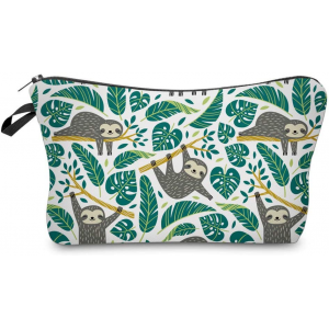 Cosmetic Bag for Women,Loomiloo Adorable Roomy Makeup Bags Travel Water Resistant Toiletry Bag Accessories Organizer Sloth